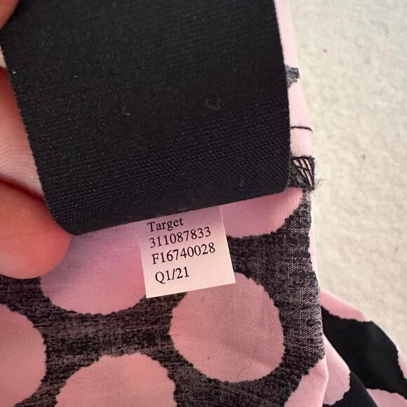 Womens Dress Size Large Pink Black Polka Dot Retro Classic Professional Business - Picture 8 of 8